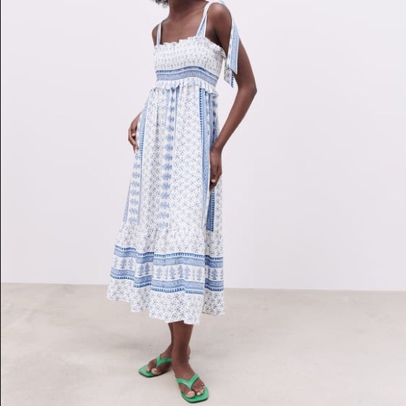Zara Blue and White Dress - Picture 1 of 6